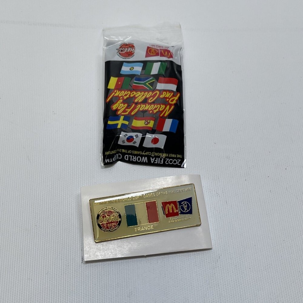 FIFA WORLD CUP 2002 France National Flag Pin McDonalds Coca Cola 1x2.5”